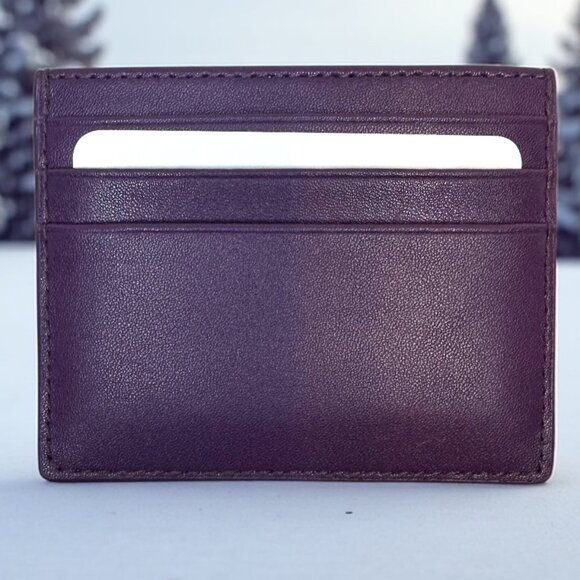 Furla Classic Leather Card Case in rare Purple (NWT) - Picture 2 of 2